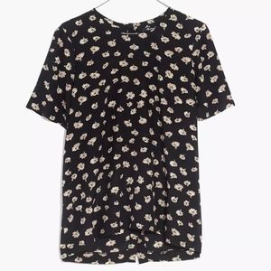 Madewell Silk Button Back Floral Shirt Top